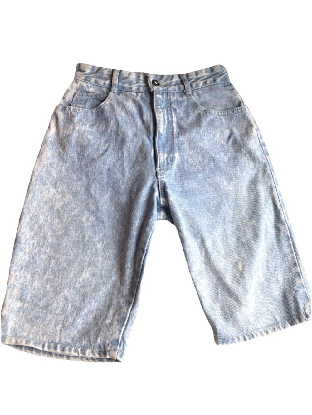 Vintage 90s Acid Wash Bermuda Shorts Juniors Size 1 (24) High Rise Skater Edgy